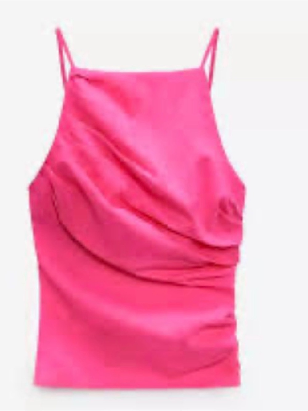 Zara Hot Pink Halter Camisole, tank top , sz S, guc